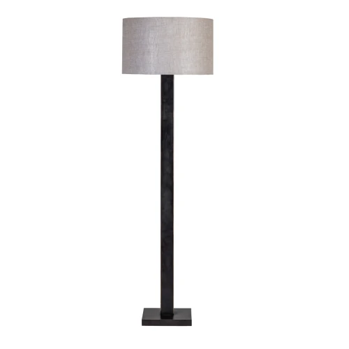 Lampa podłogowa Linton Simple 173 cm – czarna z jasnym abażurem
