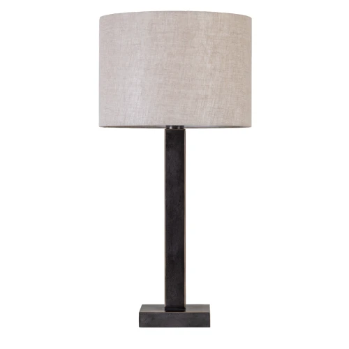 Lampa stołowa Linton Simple 70 cm – ciemna podstawa z jasnym abażurem