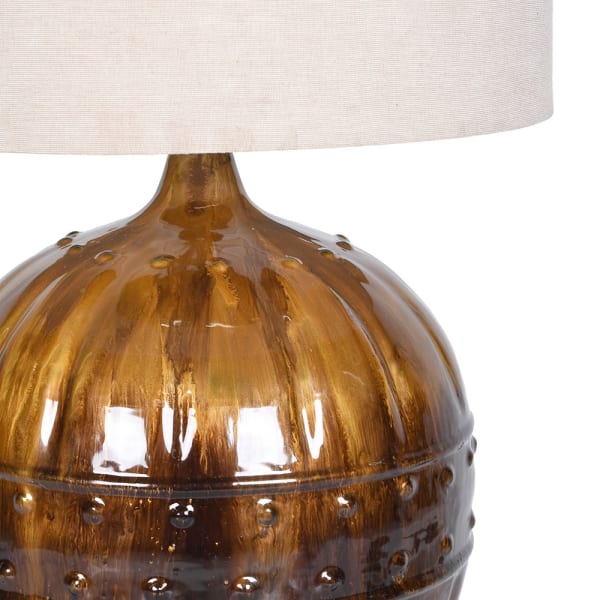 Bursztynowa lampa stołowa Amberley do salonu