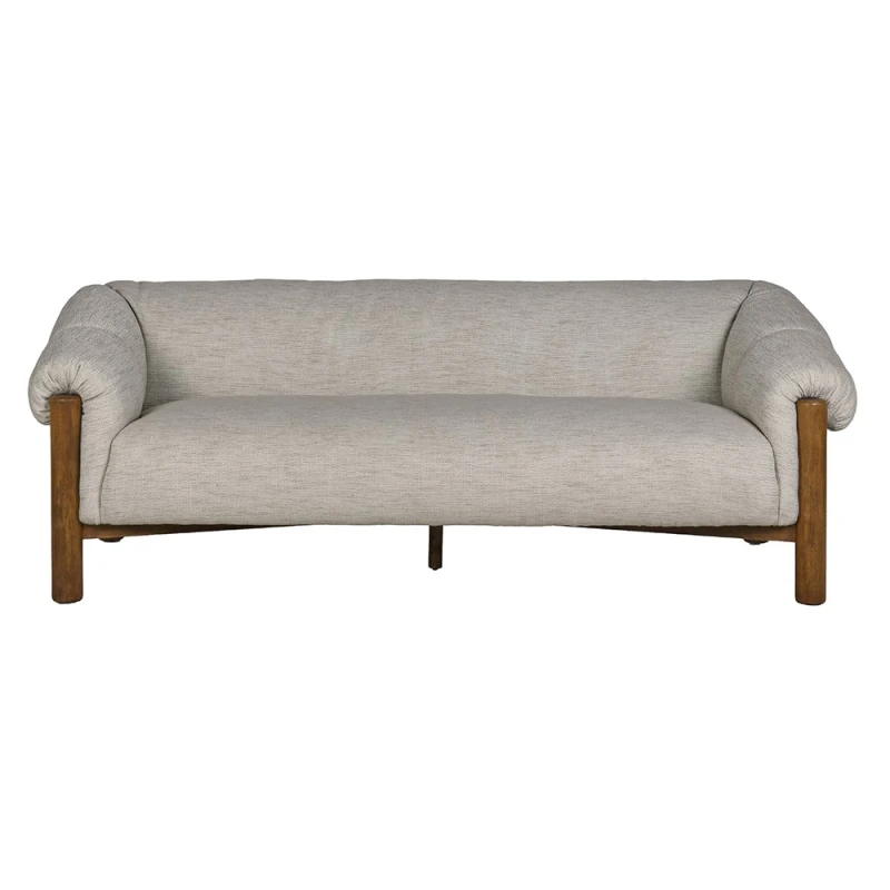 Jasna sofa Marlowe z drewnianą ramą