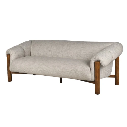 Sofa Marlowe 220 cm – jasna tapicerka i drewniana rama