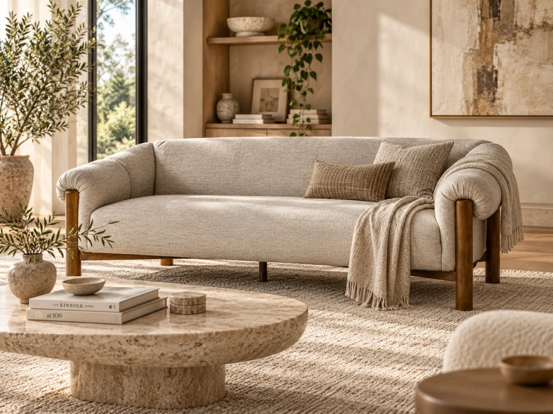Sofa Marlowe 220 cm jasna trzyosobowa