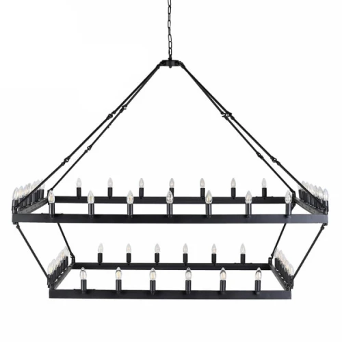 Żyrandol Belgravia Grand 160 cm – czarny metalowy, dwupoziomowy