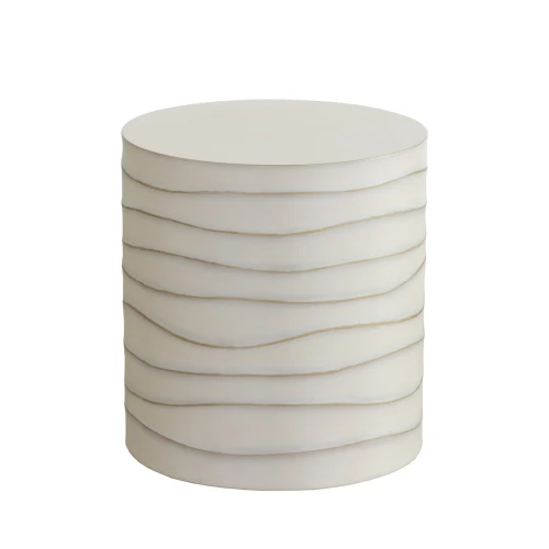Stolik boczny Aldwych Cream 42 cm – rzeźbiarski stolik z GFRC
