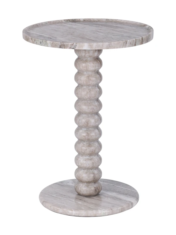Stolik boczny Venice 40 cm z beżowego marmuru