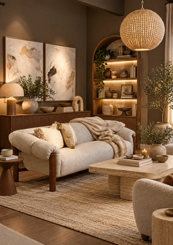 Jasna sofa Marlowe z drewnianą ramą