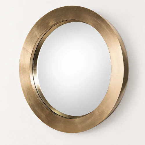 Esher Gold – okrągłe lustro dekoracyjne w złotej ramie 75 cm