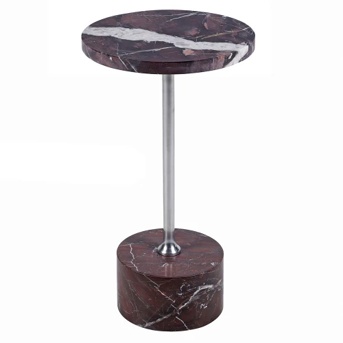 Stolik boczny Redcliffe 53 cm – bordowy marmur