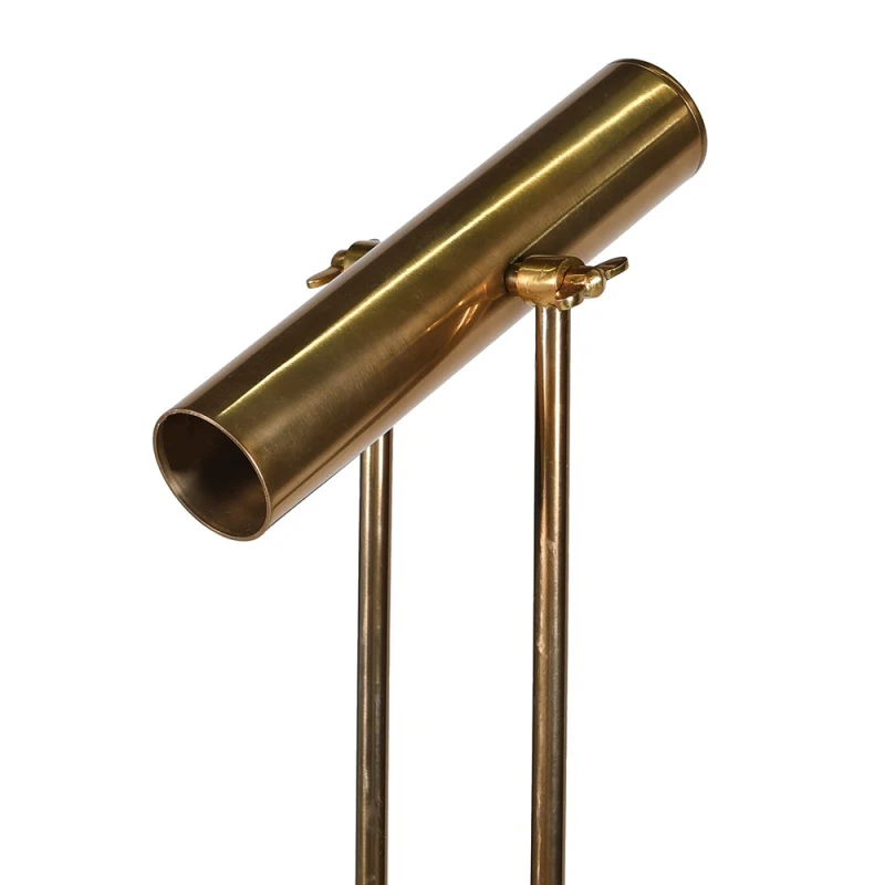 Cylindryczna metalowa głowica lampy podłogowej Langford Brass