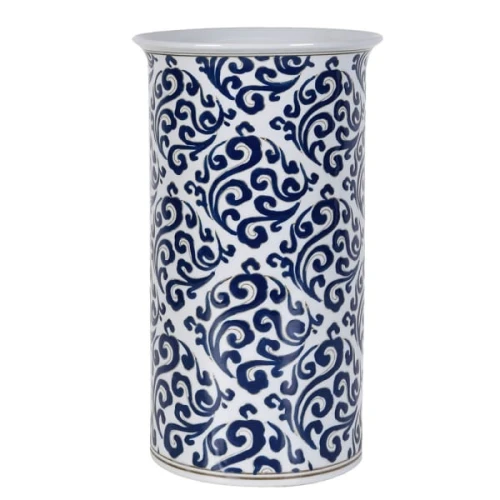 Parasolnik porcelanowy Boscobel – biało-granatowy, dekoracyjny
