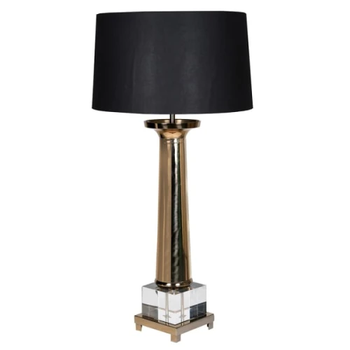 Kensington Gold – Duża Złota Lampa Stołowa 110 cm z Czarnym Abażurem