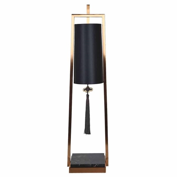 Orientalna lampa stołowa Kyoto Black 90 cm ze złotą ramą i czarnym abażurem
