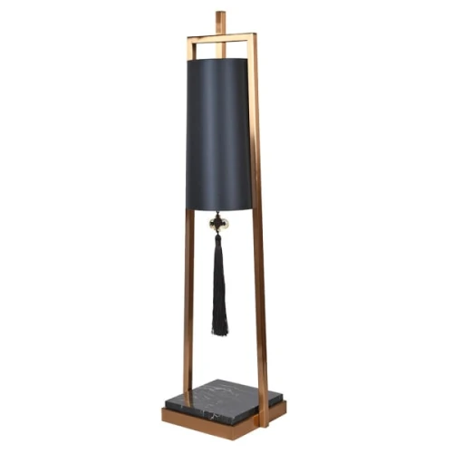 Orientalna Lampa Stołowa Kyoto Black 90 cm z Marmurem i Chwostem
