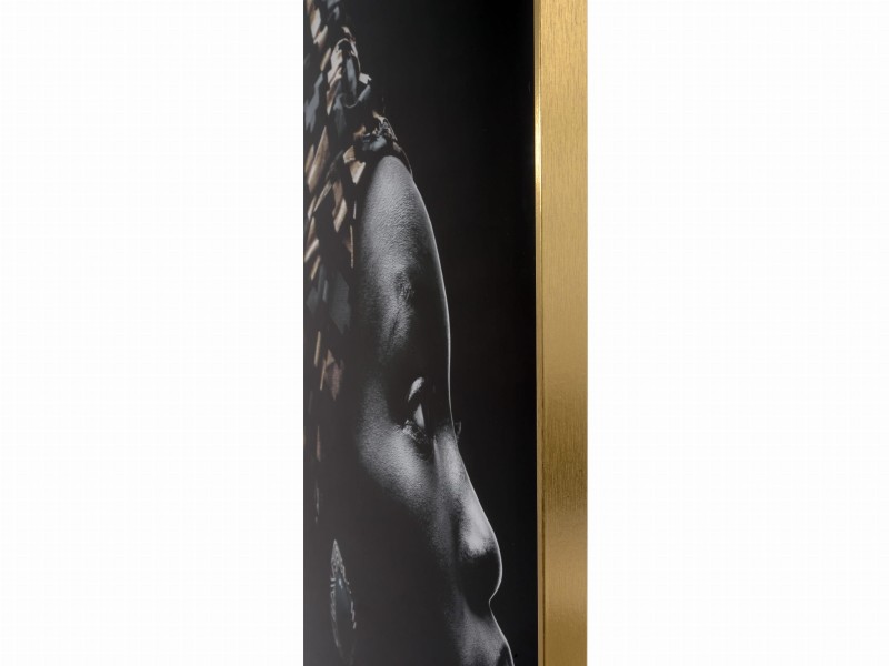 Obraz glasspik Oriental Glow za szkłem, złota rama 80x120 cm