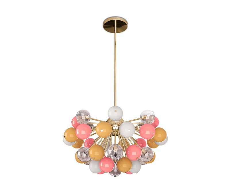 Lampa sufitowa Berries od Creativemary mosiądz i szklane kule