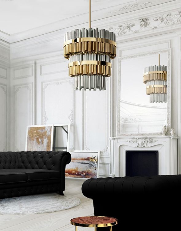 Żyrandol Granville od Creativemary mosiądz 150 cm