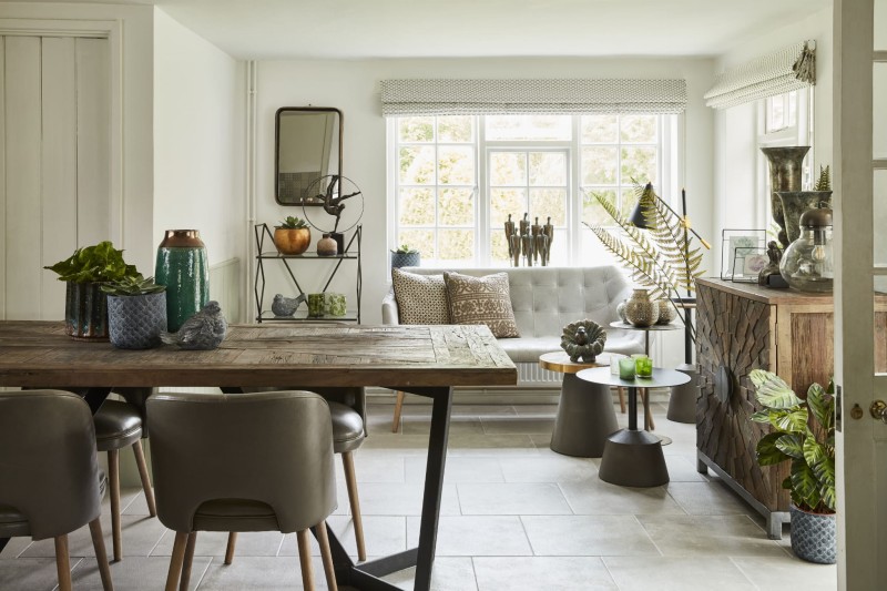 Komoda Recycled 90x88 cm brąz wiąz z odzysku i żelazo