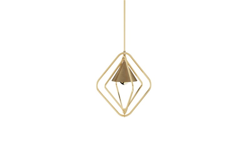 Lampa sufitowa pojedyncza Portman od Porus Studio mosiądz