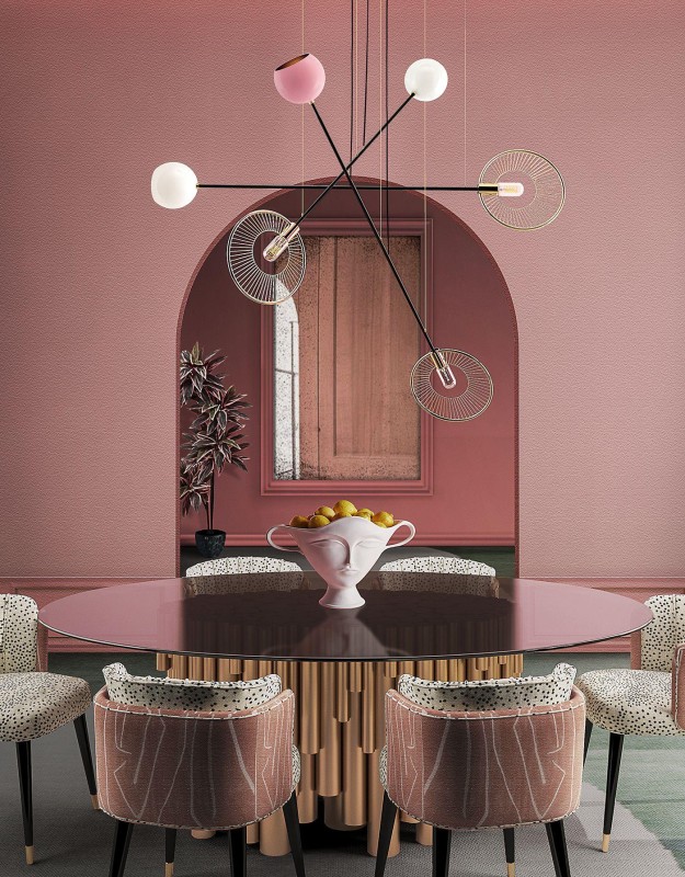 Lampa sufitowa Melrose od Creativemary mosiądz aluminium złota