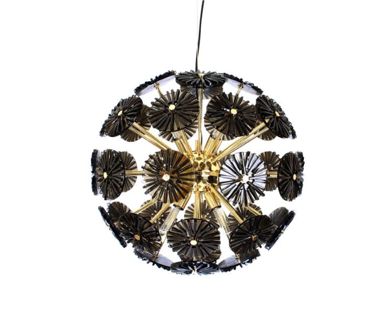 Lampa sufitowa Dandelion od Creativemary mosiądz przydymione szkło