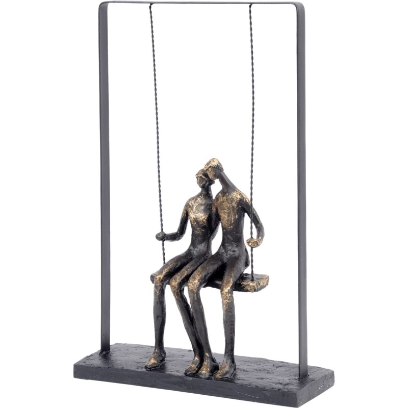 Rzeźba Swing 37 cm zakochana para na huśtawce brąz poliresin