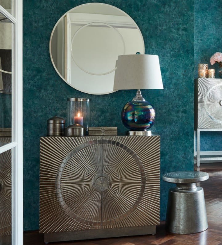 Duża Lampa stołowa Luxury Colours ze szklaną podstawą 74 cm i lnianym kremowym abażurem - lampa kula szklana