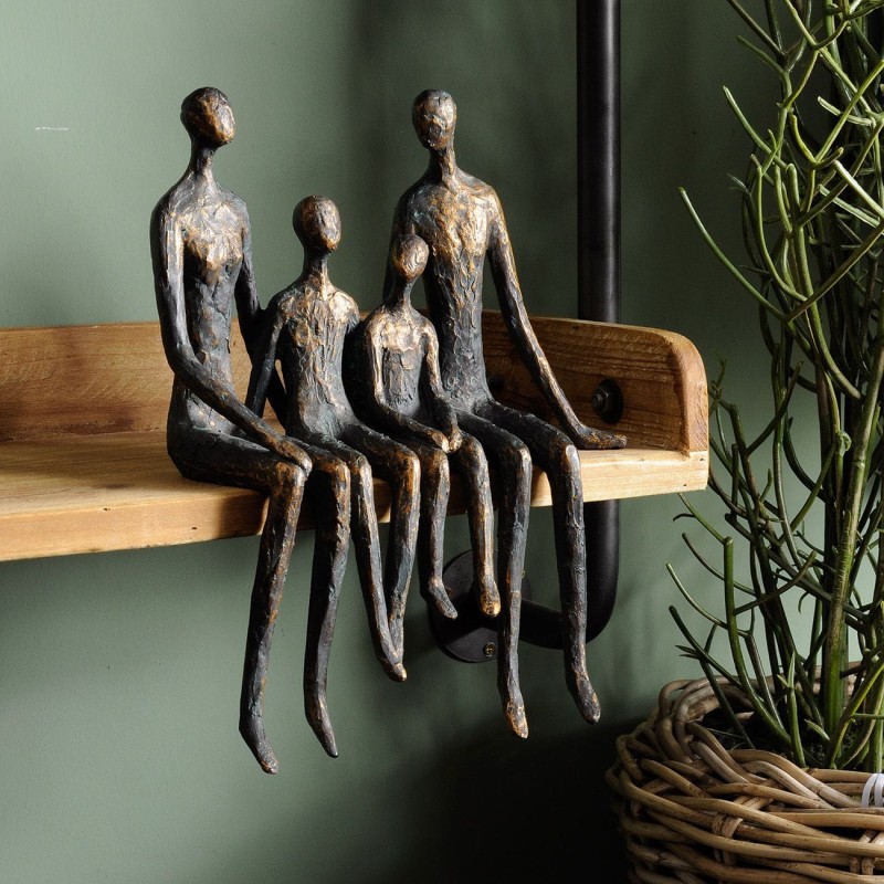 Rzeźba do salonu Ayrton Sitting antyczny brąz na krawędź mebli