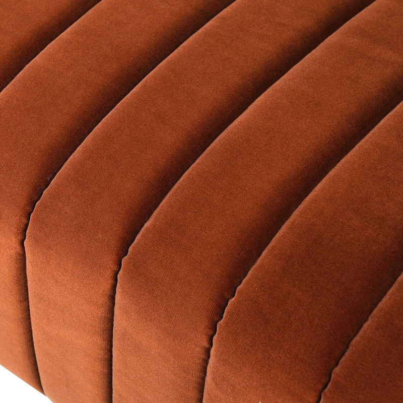 Pomarańczowa sofa Caroline Orange 210 cm aksamit stal nierdzewna