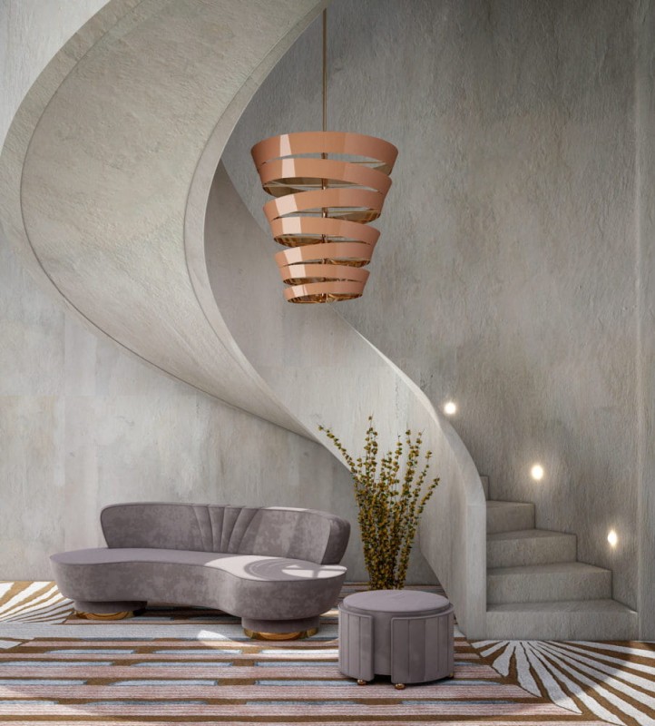 Lampa sufitowa Bilbao od Creativemary mosiądz lakierowany 100x154 cm