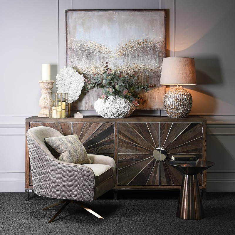 Fotel Obrotowy Knightsbridge beż aksamit złote nogi