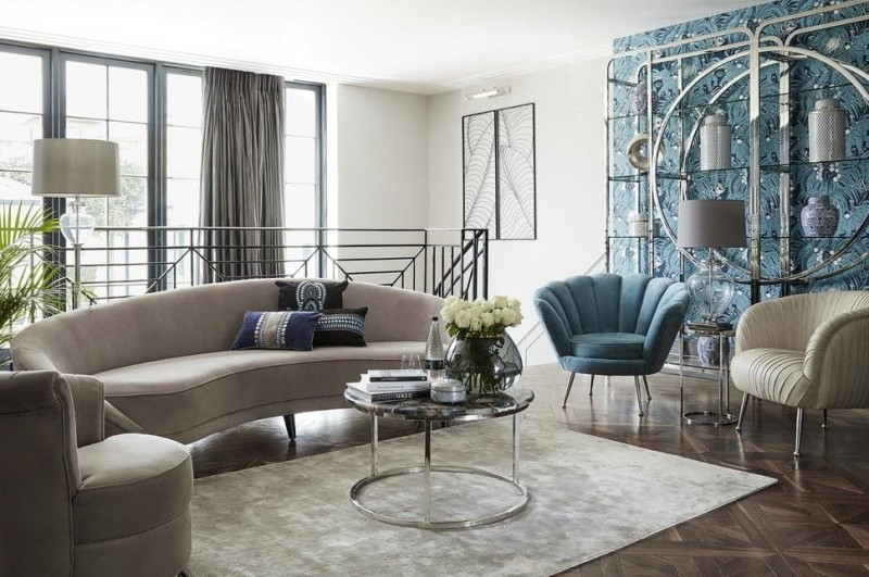 Regał Chesham Gold Złoty stal nierdzewna dwa skrzydła duży rozmiar