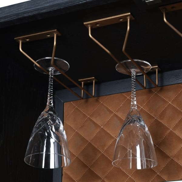 Luksusowy barek szafa Enderby 182 cm szary szagryn dąb