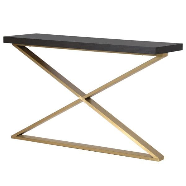 Czarno-złota konsola Simple Black X 120 cm