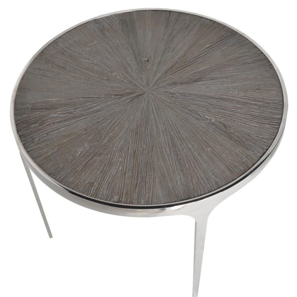 Stół do jadalni Halycon okrągły 101 cm średnicy drewno stal nierdzewna