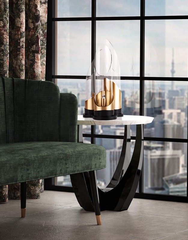 Lampa stołowa Bamboo złoty mosiądz czerń od Creativemary