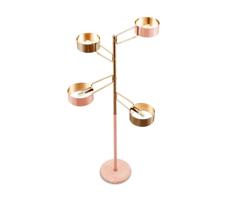 Lampa podłogowa Brompton 160 cm mosiądz podstawa marmur