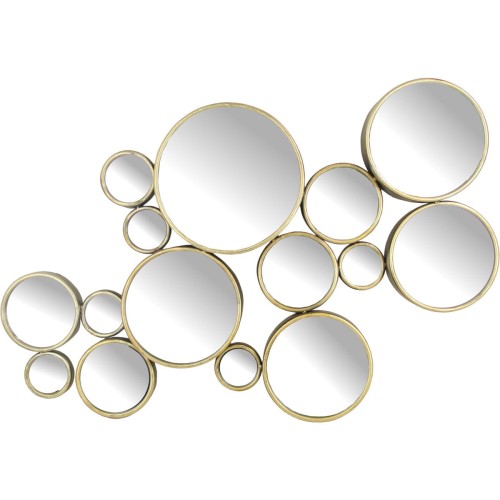 Dekoracyjne Lustro Bubbles złota rama 103x61 cm stare złoto