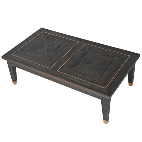 Stolik kawowy Finchley Copper 75x135 cm wiąz topola miedziane wykończenie