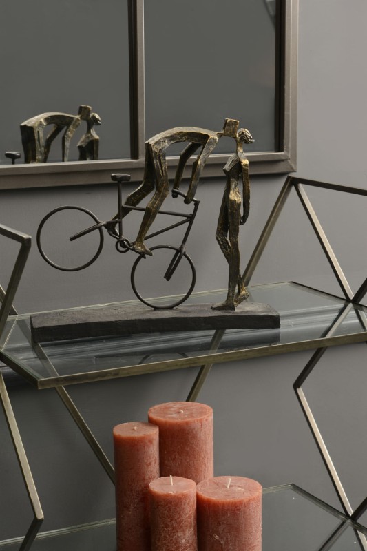 Rzeźba On Bike 30 cm zakochana para rower brąz