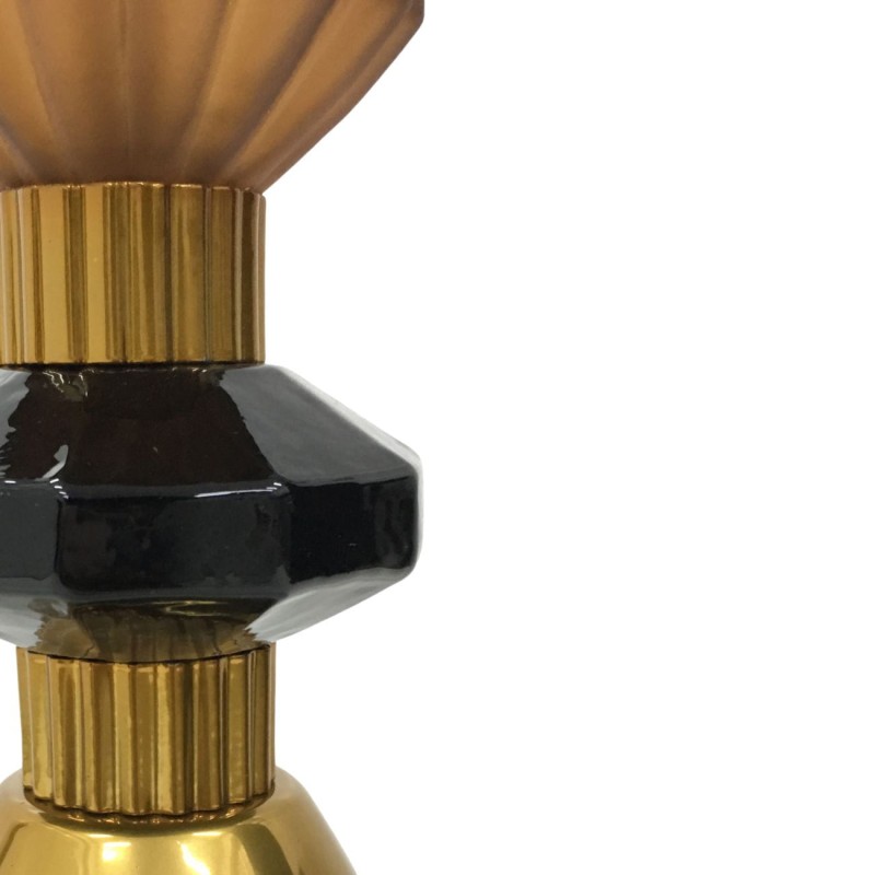 Lampa sufitowa Muse Brown 51 cm ręcznie wykonana szklana brąz złoto biały klosz