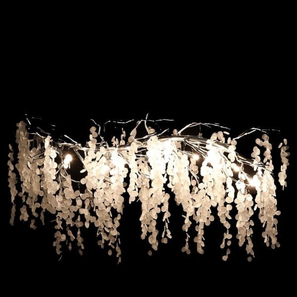 Podłużna lampa wisząca Branch White nad stół