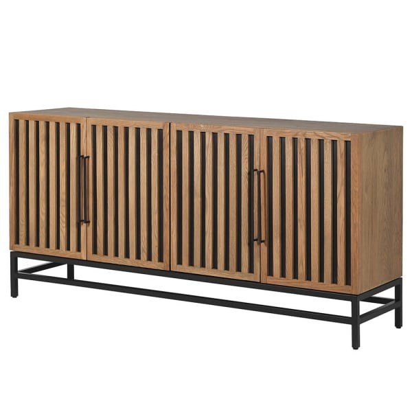 Komoda Enderby Wood 175 cm z lamelowanymi frontami
