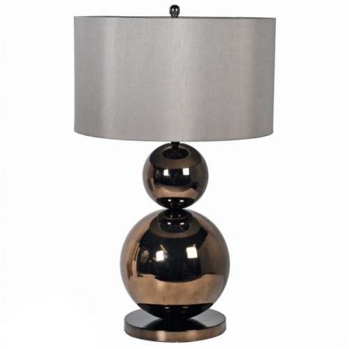 Lampa stołowa Richmond 90 cm szklane kule brąz szary abażur