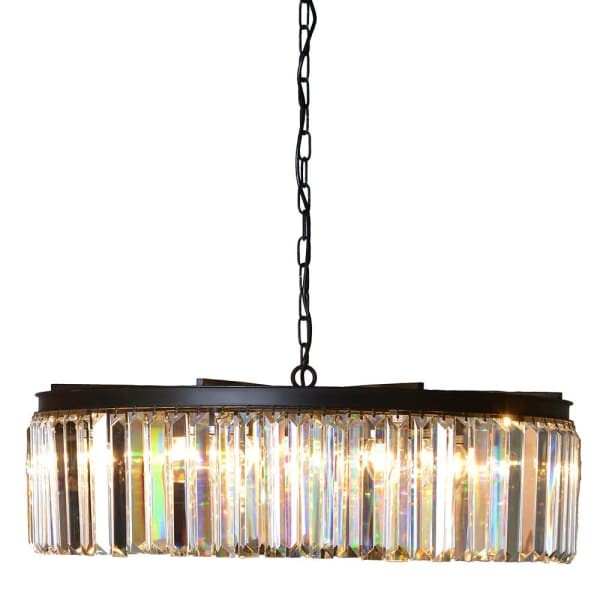 Kryształowy żyrandol do salonu Crystal Smoke 78x24 cm duży kryształowy lampa sufitowa
