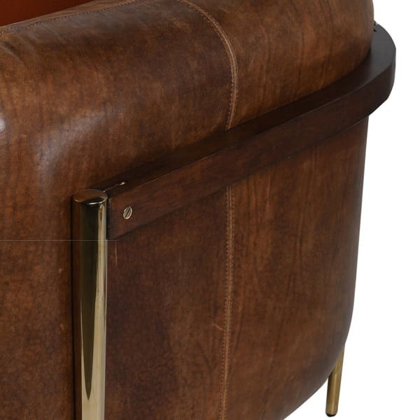 Sofa skórzana do salonu Boscobel Leather Brown