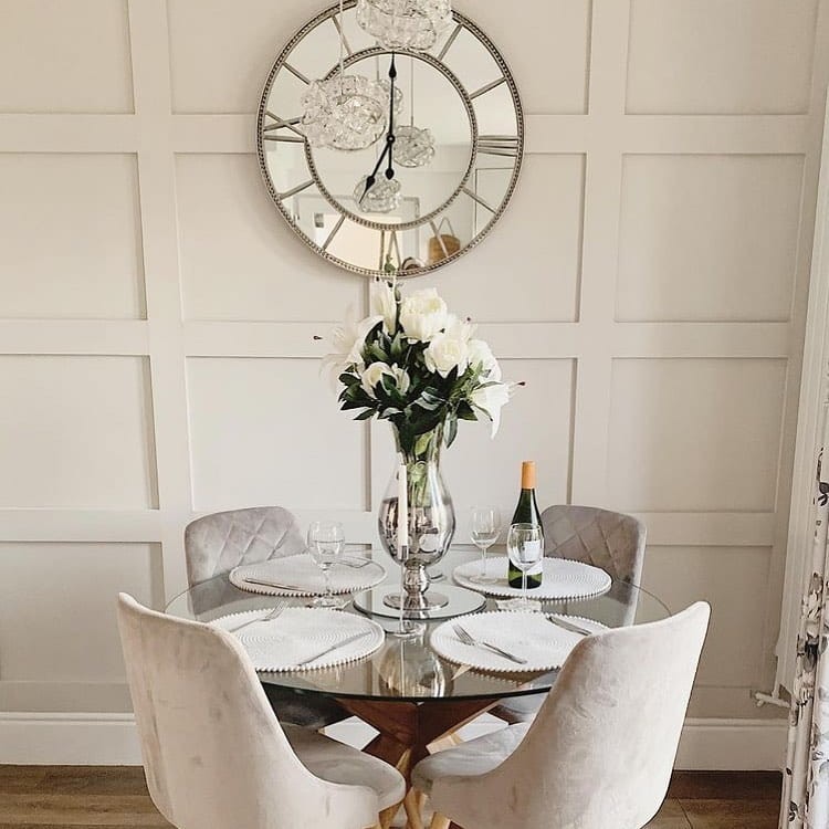 Lustrzany zegar Linton metalowa zdobiona rama 70 cm