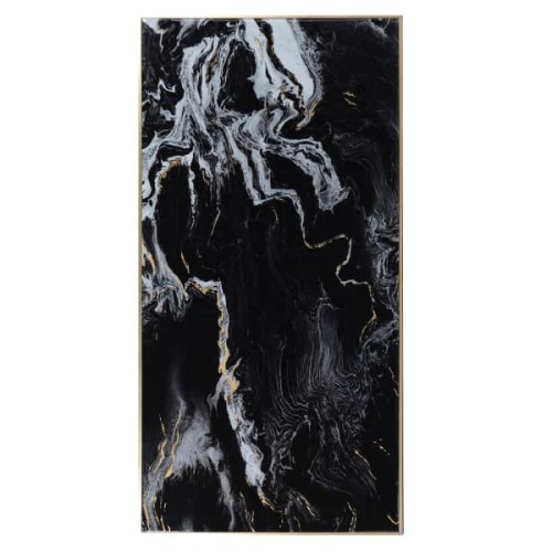 Obraz Black Boscobel 92x182 cm efekt marmuru czerń biel rama jodła 