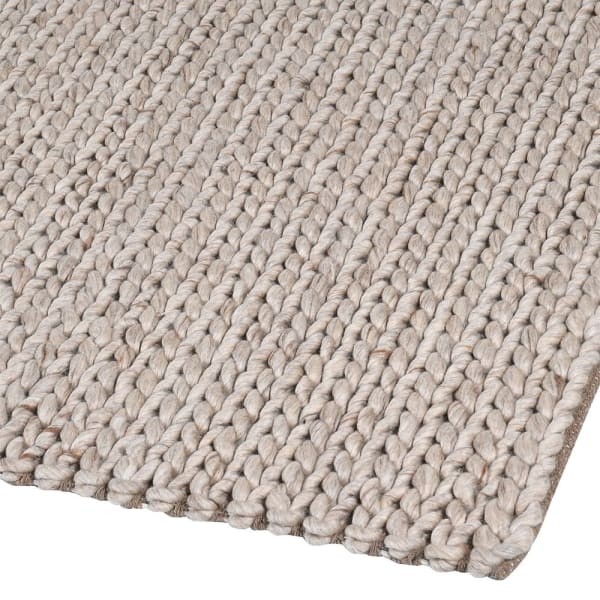 Beżowy dywan ze 100% wełny do salonu Beige Wool