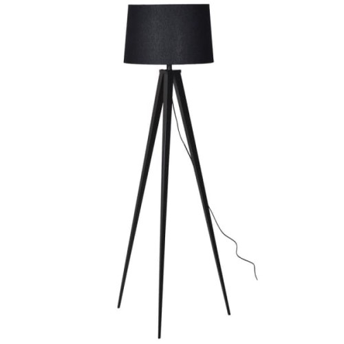 Lampa podłogowa Matt Black 154 cm – czarna metalowa lampa z abażurem