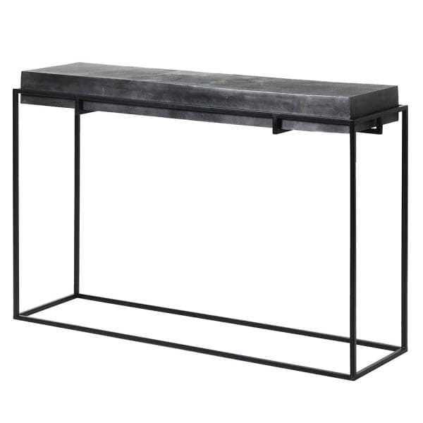 Czarna konsola metalowa Telcon Black 125x84 cm aluminium żelazo